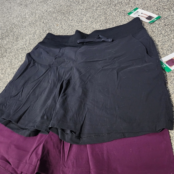 Tuff Athletics Women's Dark Purple and Black Athletic Shorts - Picture 3 of 3
